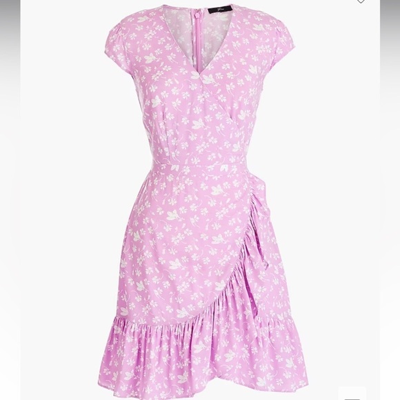 J Crew Ruffle-front mini dress in soft rayon bubblegum floral Size 4 - Picture 3 of 14